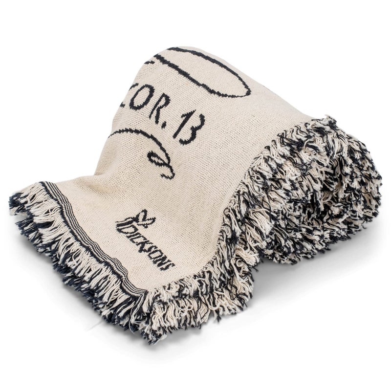 Dicksons Wedding Anniversary 1 Corinthians 13 White 48 x 68 All Cotton Tapestry Throw Blanket - Image 3